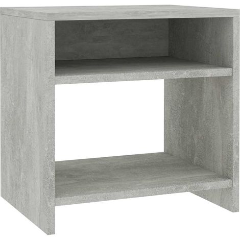 Mesita de noche madera contrachapada gris hormigón 40x30x40 cm vidaXL (1/5)