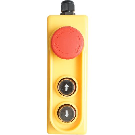 Telecomando industriale con 2 comandi, compatibile con AC 250V/5A – 500V/2A, dotato di pulsante di arresto d’emergenza. Breckner Germany (1/5)