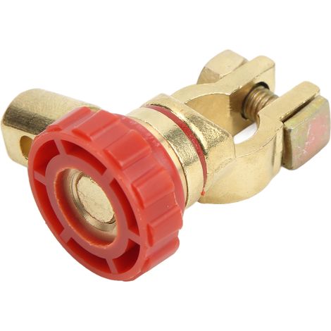Interruptor de desconexión de batería de latón de 100 A para coches, autocaravanas y barcos – Terminal negativo, Ø 16 mm, desconexión segura (1/5)