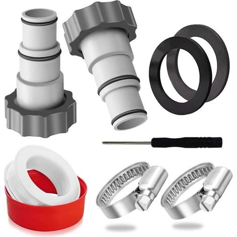 Raccord tuyau piscine Intex 38mm,Adaptateur 32/38 pour filtration,gris/1 (1/5)