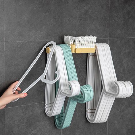 Porte-serviettes Rétractable - Barre Adhésive Sans Perçage - Pour Salle De Bains Chambre Cuisine - 42 x 15 x 4,7 cm - 1 Pièce (1/5)