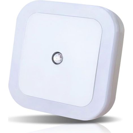 Luz nocturna LED enchufable con sensor crepuscular para pasillo, escaleras, baño, cocina, dormitorio, cuarto infantil, luz blanca diurna.