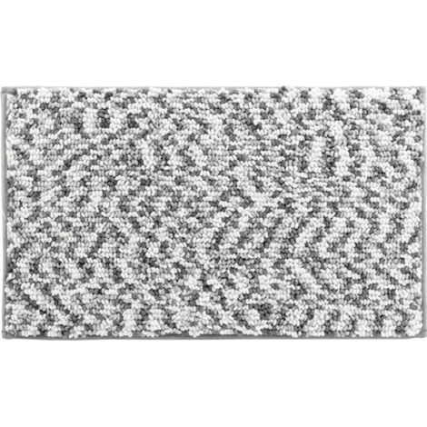 Tapis de Bain "Friza" 45x75cm Blanc & Gris (1/5)