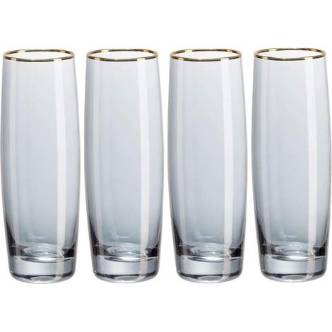 Set mit 4 Prosecco-Gläsern – Kollektion Schwarz & Gold (1/4)