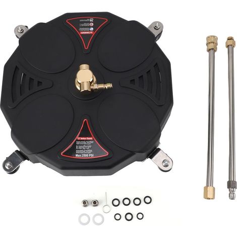 Nettoyeur de Surface pour nettoyeur haute pression de 13 pouces, accessoire avec 4 roues, 2500PSI, 1/4 pouces, prise rapide, nettoyeur de Surface pour nettoyeur haute pression (1/5)