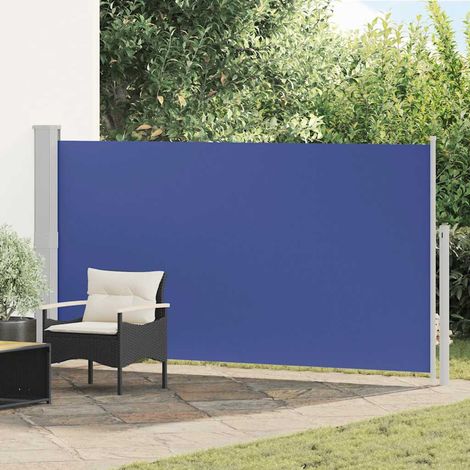 Store latéral rétractable pour terrasse et balcon auvent pare-vue bleu et gris 170 x 300 cm - PANGIVO (1/5)
