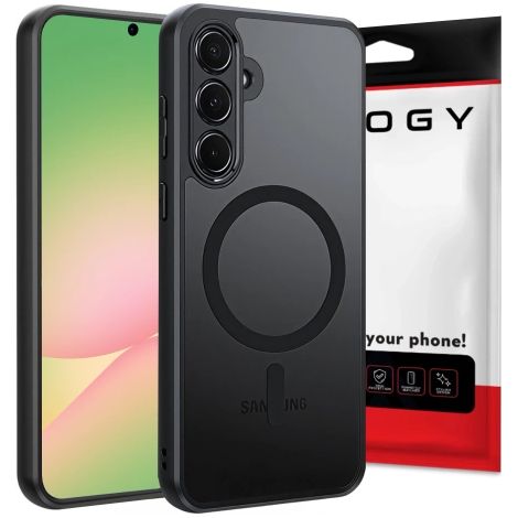 Custodia protettiva per Samsung Galaxy A56 5G, cover per telefono Alogy opaca HybridMag™️ per MagSafe, nero opaco (1/5)