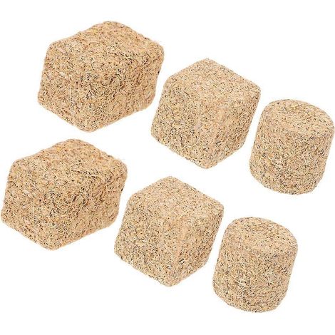 Mini ballots de paille et de bois, lot de 6, adaptés à la décoration artisanale. (1/5)