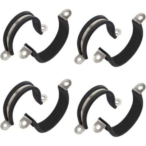 ZVD 304 Stainless Steel U-Clamp 18mm Dia Rubber Coated 8pcs (1/4)