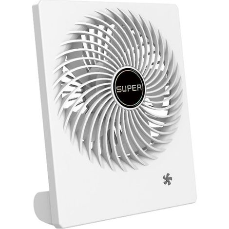 Ventilateur de bureau rechargeable sans fil, 180° inclinaison, pliable, personnel, ultra silencieux, blanc (1/5)