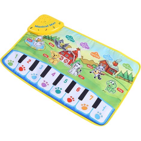 Tapis Musical éducatif pour Enfants – Tapis de Piano Interactif avec Cinq Modes et Design de Ferme coloré