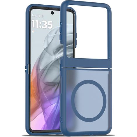 Custodia fumé per Motorola Razr 70 / 60 / 50 5G, Skin Touch, per MagSafe, blu (1/5)