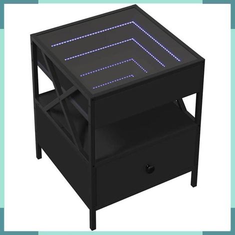 847717 Table basse avec LED Infinity noir 40x40x51 cm (1/5)