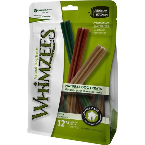 WHIMZEES Stix M, Stix da Masticare Per l'igiene Dentale per Cani di Media Taglia (12-18kg), Ingredienti Naturali, Senza Cereali, 14 Pezzi, Taglia M (1/5)