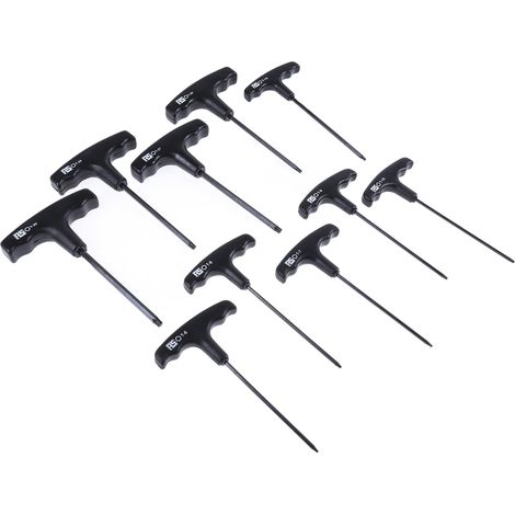 Jeu de clés Torx T6, T7, T8, T9, T10, T15, T20, T25, T27, T30 10 pièces , RS PRO ( Prix pour 1 Jeu ) (1/3)
