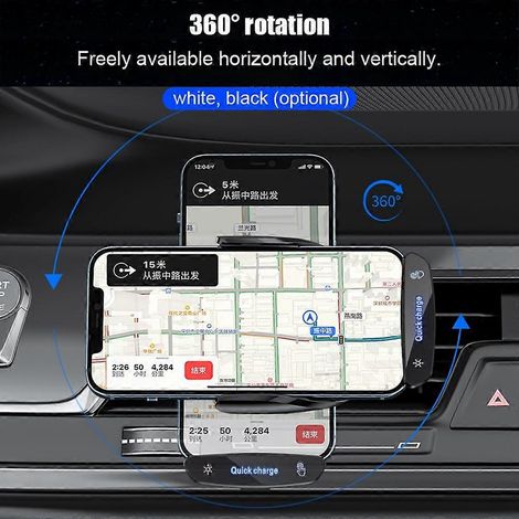 Kfz-Handyhalterung mit kabelloser Ladefunktion, intelligente Schnellladefunktion fürs Auto
