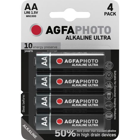 AGFAPHOTO Batterie Alkaline Ultra AA 1.5V 4er Blister (1/5)