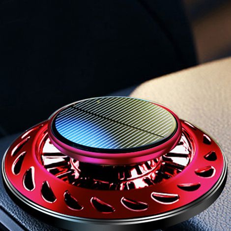 Rotierender Auto-Diffusor für ätherische Öle, beseitigt Gerüche, langanhaltender Duft, Anti-Stress, roter Lufterfrischer (1/4)