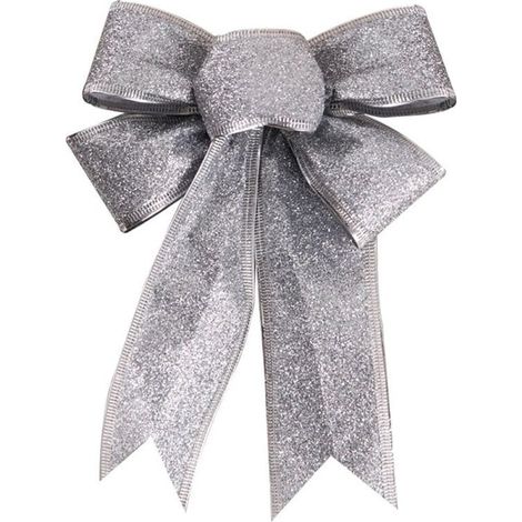 Set mit 5 weihnachtlichen Paillettenschleifen – Silber (1/4)