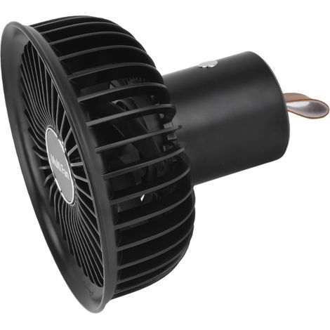 Ventilateur suspendu multifonction extérieur, ventilateur portable rechargeable USB avec batterie intégrée, noir (1/5)