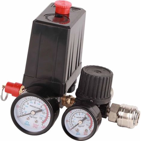 Pressostat Compresseur Air 1/4in 4 Trous Régulateur Vanne (1/5)