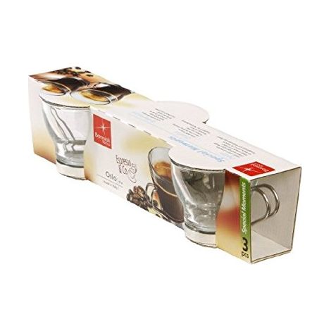 Set 3 Tazzine tazze Bicchieri caffe' in vetro oslo 100 cc bormioli (1/2)