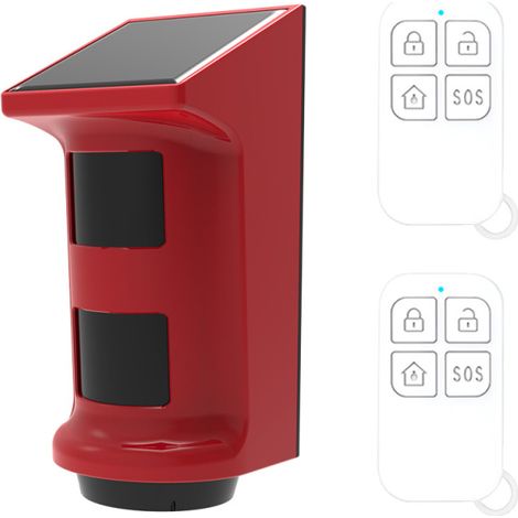 Allarme acustico e visivo a energia solare con induzione a infrarossi, impermeabile IP53, con rilevatore di movimento, per casa, fattoria, fienile