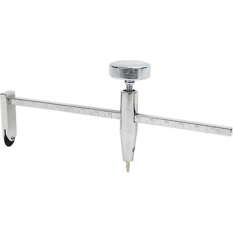 Coupe-trou circulaire pour cloisons sèches, scie à plaque de platre à tige en acier, outils pour cloisons sèches à point de pivot réglable argenté pour couper des trous ronds dans les matériau (1/3)