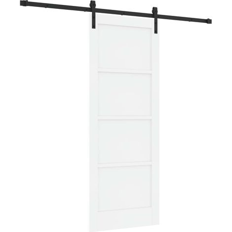 Schiebetür 78 x 202 cm Holzwerkstoff Weiß und Schwarz vidaXL (1/5)