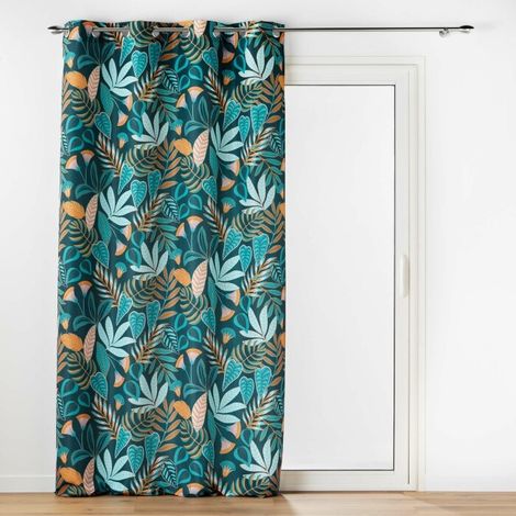 Rideau a oeillets grande hauteur 140 x 280 cm polyester imprimé Tilda Vert (1/3)