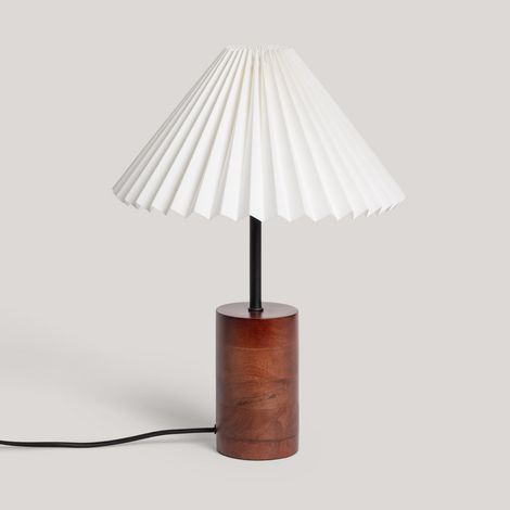 Lampada da Tavolo Legno Leonessa Bianco Rotto (1/4)