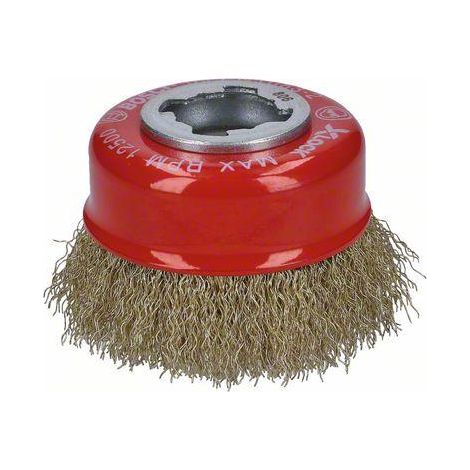 Bosch Accessories Brosse à dents X-LOCK Clean for Metal, 75 mm, 0,3 mm, brosse en laiton ondulé 2608