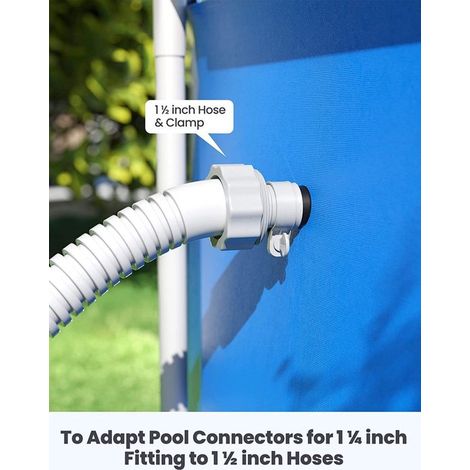 Adattatori per tubo da piscina - Connettori per tubo - Manutenzione piscina - Misura universale - 2 pezzi - Argento (1/4)