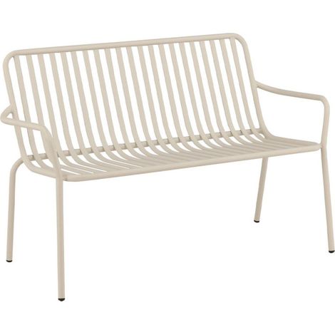 Banc de Jardin en Métal "Peking" 130cm Beige (1/5)