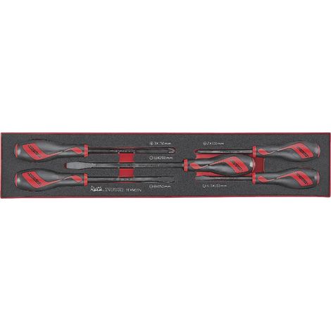 Jeu de tournevis à choc Foamx4 tray PLAT- PH 5 pièces Teng Tools TEXMDTN