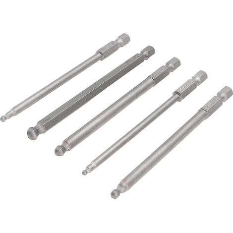 Embouts Sphériques Magnétiques Argenté Ensemble de 5 en Acier Alliage Chrome Vanadium 100mm Haute Précision pour Visseuses Électriques et Pneumatiques (1/5)