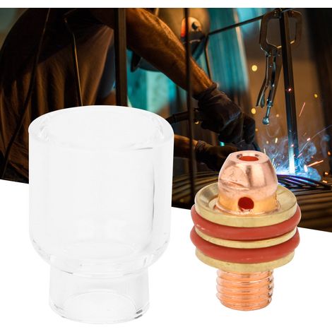 Kit de lentille à gaz et de coupelle en verre pour torche de soudage TIG-9/20, compatible avec les broches en tungstène de 1,6 mm (1/16 po, 3/32 po et 1/8 po). (1/5)