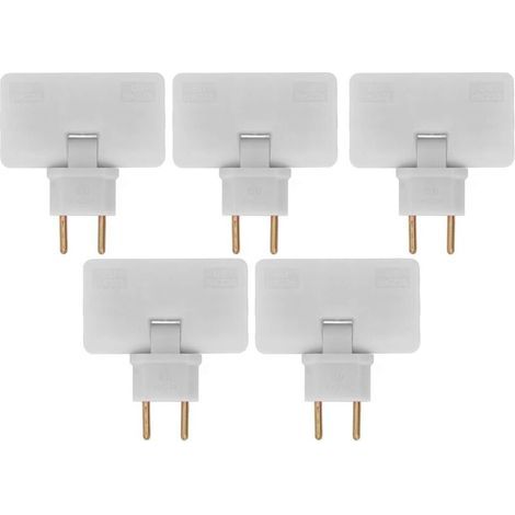 Lot de 5 prises sans fil à contact plat, rotation à 180 degrés, adaptateur de prise UE 1 vers 3, 110-250 V, pour placement derrière les meubles. (1/5)