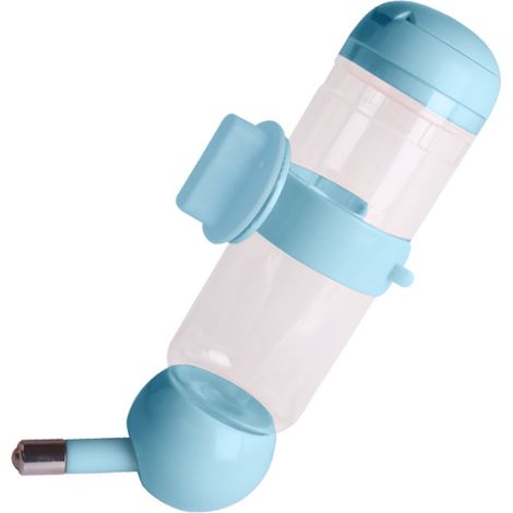 Distributeur d'eau pour animaux de compagnie, gobelet suspendu, modèle à fixer sur la cage, sphérique automatique en acier inoxydable (petit, bleu)-AquaForge (1/5)