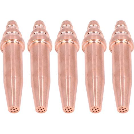 Lot de 5 buses de coupe en acétylène 1,4 mm de diamètre de trou G02-2 avec boîte de rangement pour brûleurs. (1/5)