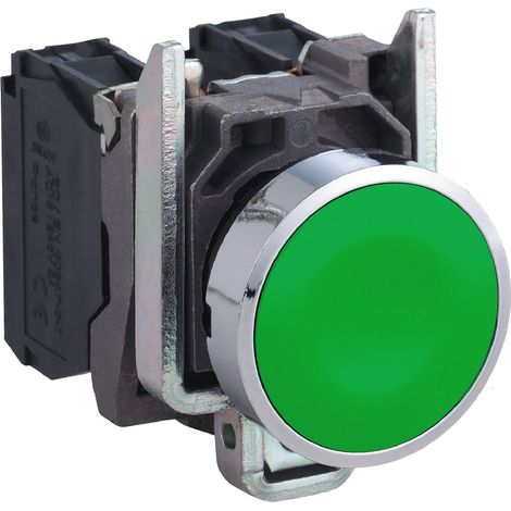 Harmony XB4 - bouton poussoir à impulsion - Ø22 - vert - 1O+1F - vis étrier