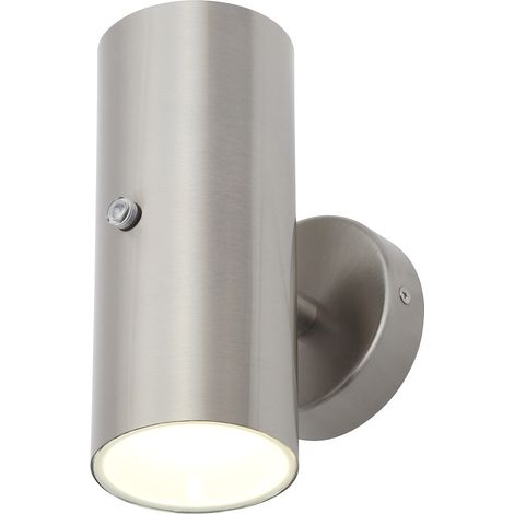 Litecraft Lem Wall Light Up&Down Outdoor With Photocell Sensor - Stainless Steel (1/5)