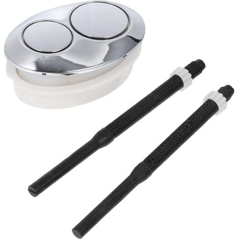 Bouton de Toilette Ovale Abs Noir pour Réservoir de Chasse D'eau (1/5)