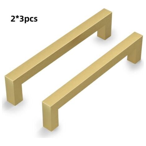 Lot de 6 poignées de placard de cuisine en alliage d'aluminium doré (328 x 8 x 29 mm), poignées de tiroir de meubles de cuisine, entraxe 320 mm (1/5)