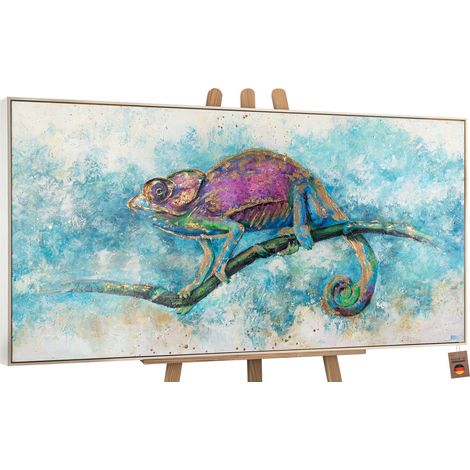 Gemälde Leguan Rahmen Beige 160x80 cm (1/5)