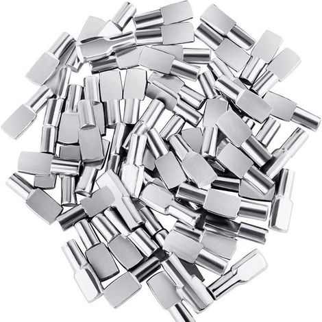 Lot de 60 Taquet Etagere pour Meubles Goupille Chevilles Support Etagere en Métal Nickelé 5mm (1/4)