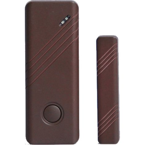 SENSORE MAGNETICO MARRONE PORTE E FINESTRE WIRELESS ALLARME ANTIFURTO (1/2)