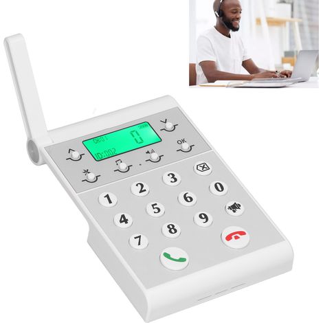 Unité principale, téléavertisseur sans fil mains libres duplex intégral, communicateur sans fil, téléavertisseur réseau blanc (1/5)