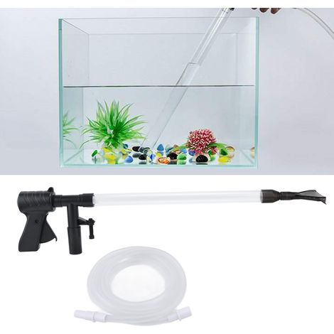 Dispositif d'aspiration d'eau pneumatique multifonctionnel, nettoyeur de gravier pour aquarium, système de changement d'eau rapide par bouton-poussoir, kit de nettoyage du sable pour aquarium avec tuy (1/5)
