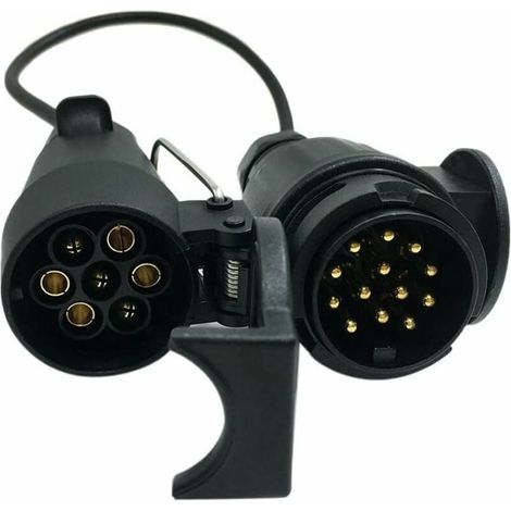 -12 V 7- auf 13-poliger Anhänger mit Kabelanschlussadapter, Stecker und Buchse für Anhängerkupplung